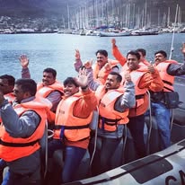 The harbour photographed from a Captain Jacks boat in Hout Bay